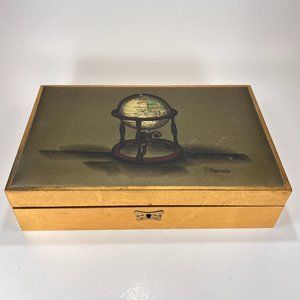 Vintage Tilso Jewelry Keepsake Hinged Wood Box Japan Hand Painted J Sugimoto